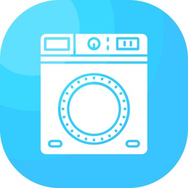 Çamaşır makinesi. Web simgesi basit illüstrasyon