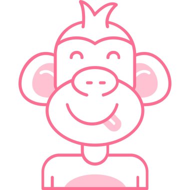 Maymun. Web simgesi basit illüstrasyon