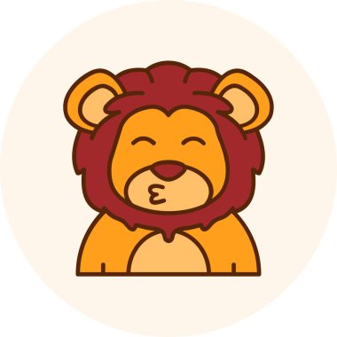 Sevimli aslan kafalı, kocaman gülümsemeli.