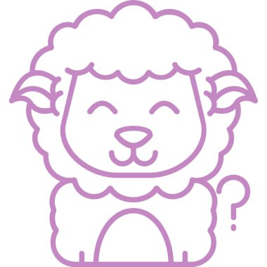 Sevimli koyun kafalı karakter.