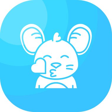 Mavi arka planı olan sevimli çizgi film tavşanı..