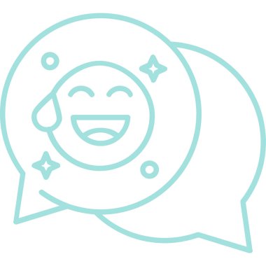 Beyaz arkaplanda izole edilmiş mutlu gülümseme simgesi. Gülümse. Gülen surat baloncuğu. Renkli taslak konsepti. vektör