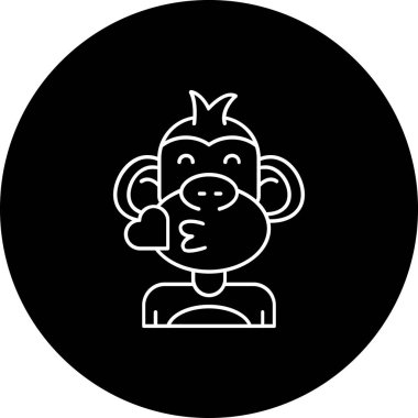 Maymun. Web simgesi vektör illüstrasyonu