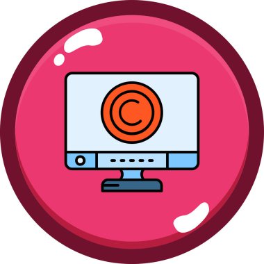 telif hakkı sembollü dizüstü bilgisayar