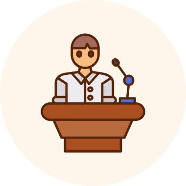 konferans vektörü düz renk simgesi