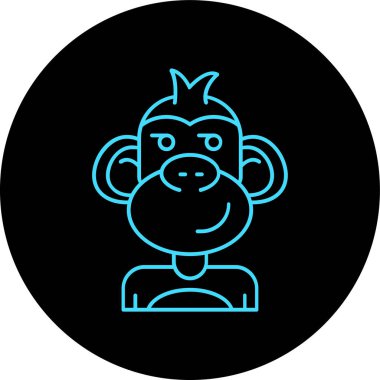 maymun simgesi soyut bir grupta izole edildi