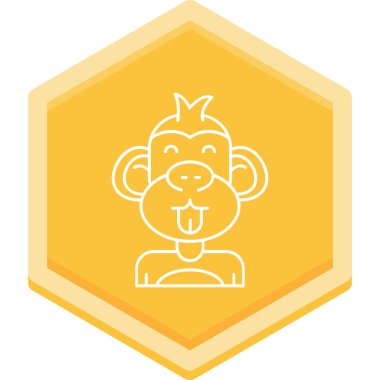 Maymun. Web simgesi basit illüstrasyon