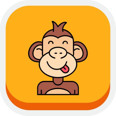 sevimli maymun çizgi film simgesi