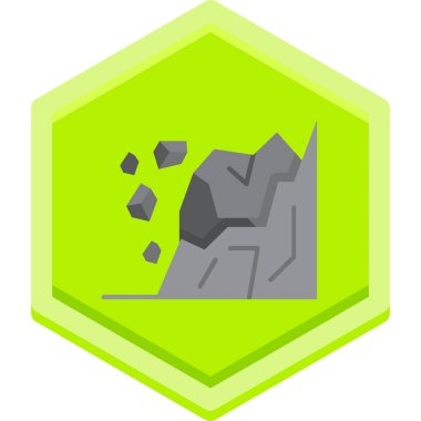 Çizgi film stili izole edilmiş vektör illüstrasyonunda taş simgesi