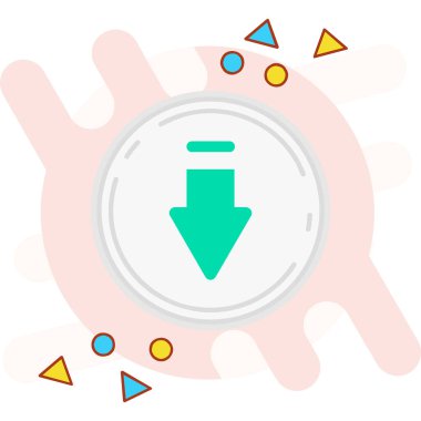 Web ve mobil uygulama tasarımınız için beyaz arkaplanda izole edilmiş ok aşağı simge vektörü aşağı logo kavramı