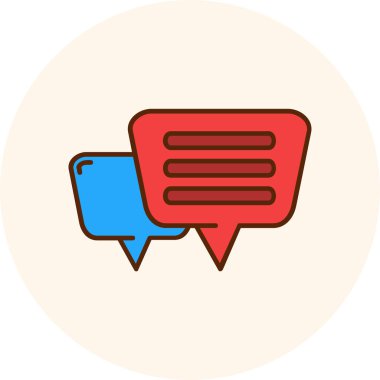 sohbet vektörü düz renk simgesi