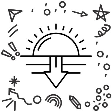 Uydu Simgesi, vektör illüstrasyonu