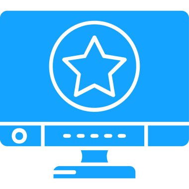 bilgisayar monitörü ikon vektör illüstrasyonu