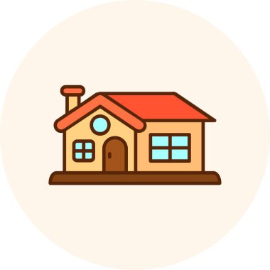 ev vektörü düz renk simgesi