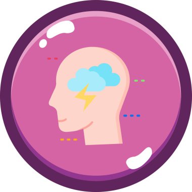 Beyin. Web simgesi basit illüstrasyon