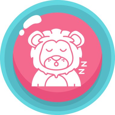 Uyuyan ayı. Web simgesi basit illüstrasyon