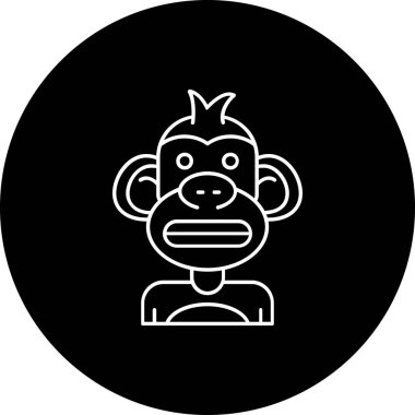 maymun ikon vektör illüstrasyonu