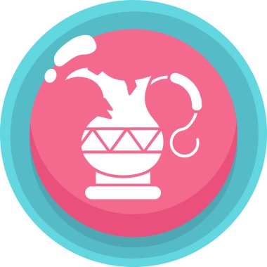 Çin çaydanlığı vektör ikonu. Çin 'in yeni yıl sembolü, daire ve