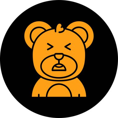 Turuncu gözlü sevimli ayı yüzü, vektör çizimi