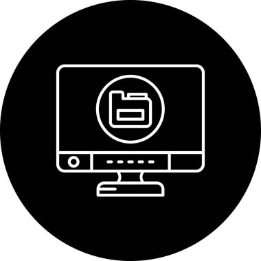 bilgisayar izleme simgesi, vektör illüstrasyonu