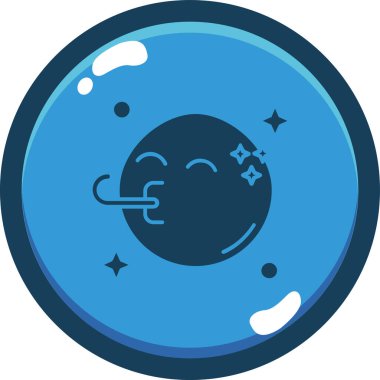 Ay simgesi. Web için Ay vektör simgelerinin basit çizimi