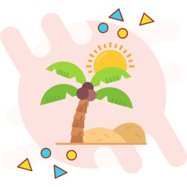 Yaz zamanı tatil simgesi vektör çizimi tasarımı