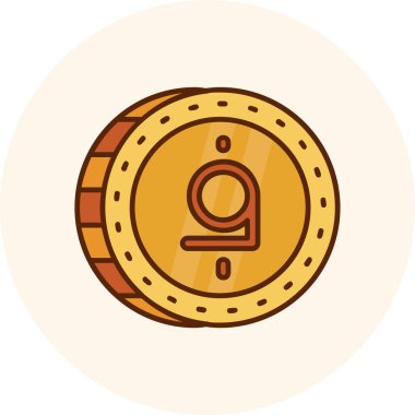 Tek izole edilmiş madeni para simgesinin vektör çizimi