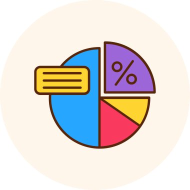 Pasta ikonlu çizelge. Düz renk tasarımı. vektör illüstrasyonu.