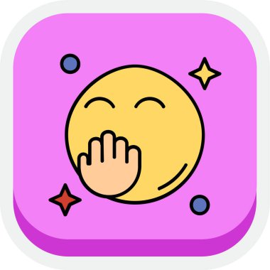 Moda Biçimli Mutlu Emoji Simgesi İzole Arkaplan