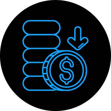 Dolar vektör simgesi bu yuvarlak düz yuvarlak sembol mavi renk kullanır ve beyaz zemin üzerinde izole edilir