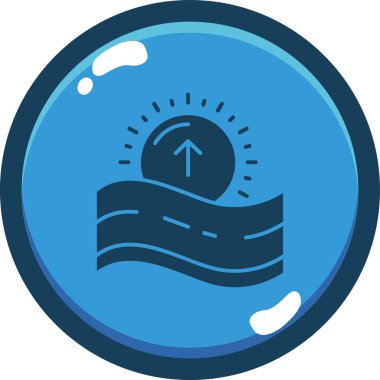 Nehir. Web simgesi basit illüstrasyon