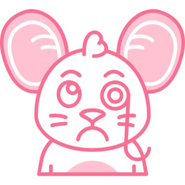 Şirin kedi yüzlü pembe kalpli