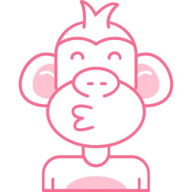 maymun kafası simgesi. Basit tasarım