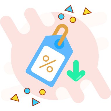 Fiyat etiketi indirim simgesi vektörü. Taslak fiyat indirimi etiketi. izole edilmiş sınır sembolü çizimi