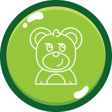 Yeşil toplu şirin çizgi film ayısının vektör çizimi