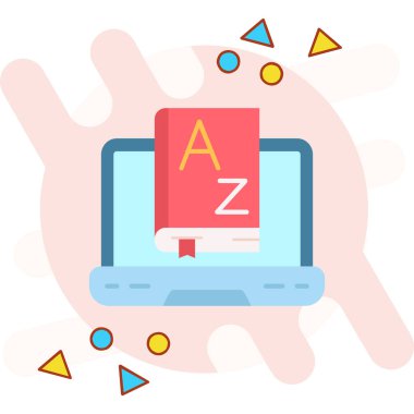 kitap çevrimiçi eğitim simgesi düz stil