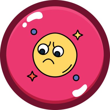 Üzgün emoji ikonu. vektör illüstrasyonu