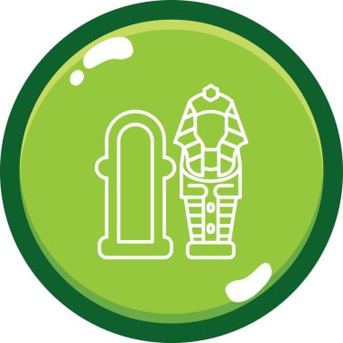 Bir yeşil ve mavi simgenin vektör illüstrasyonu