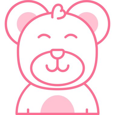 Şirin çizgi film pembe kawaii sevimli ayı