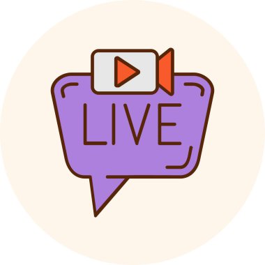 canlı yayın simgesi yumuşak mavi arkaplanda izole edilmiş modaya uygun şekilde