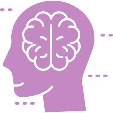 Beyin zihin simgesi tasarımı, vektör illüstrasyonu