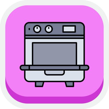 Mikrodalga fırın simgesinin vektör çizimi