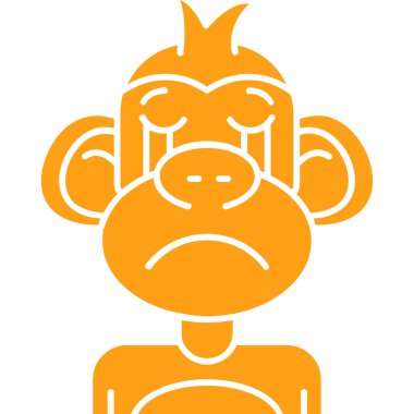 Kızgın suratlı üzgün maymun. vektör illüstrasyonu