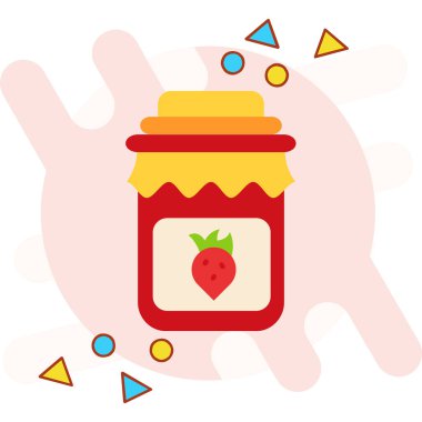 Çilek ikonlu reçel kavanozu