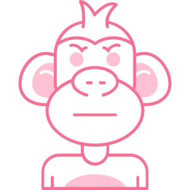 maymun ikon vektör illüstrasyonu