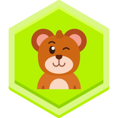 Ayı hayvan simgesi, ana hatlarıyla doldurulmuş.