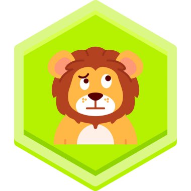 Sevimli aslan ikonu. ağ için aslan vektör simgelerinin karikatür çizimi