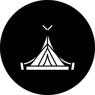 çadır simgesi vektör illüstrasyonu