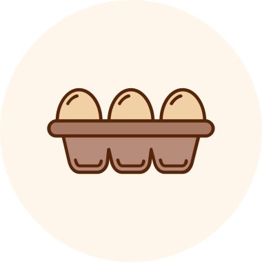 Yumurtalar kase tarzı simge tasarımında, Paskalya ve doğa temalı vektör illüstrasyonunda