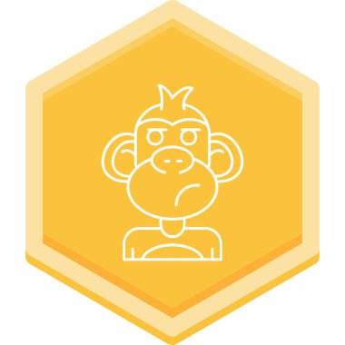 maymun simgesinin vektör modern illüstrasyonu